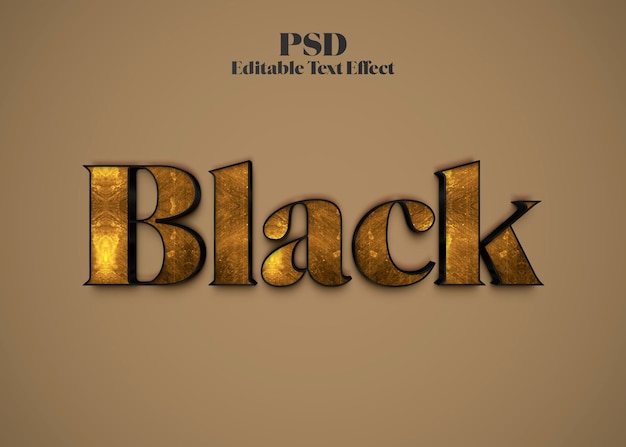 Luxury Black 3D Effetti di testo PSD