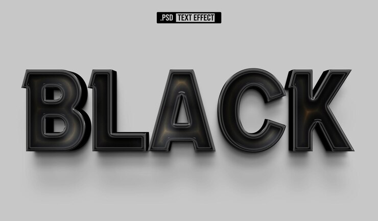 PSD luxury black 3d-text-stil-effekt