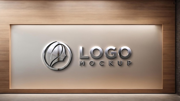 PSD luxury chrome logo mockup elegante y moderno