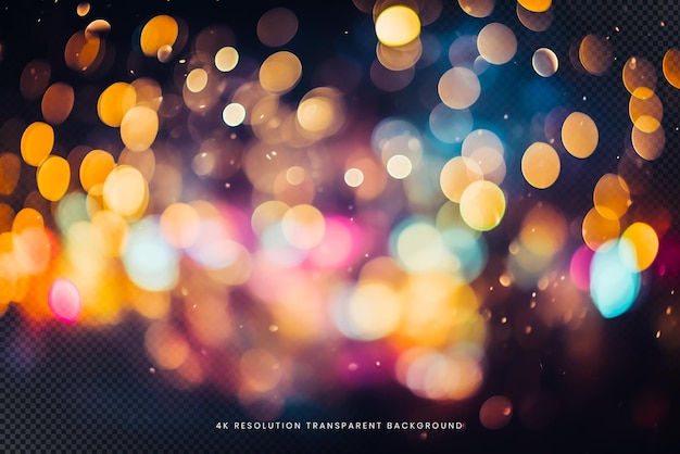 Luxury colorful bokeh on transparent overlay background