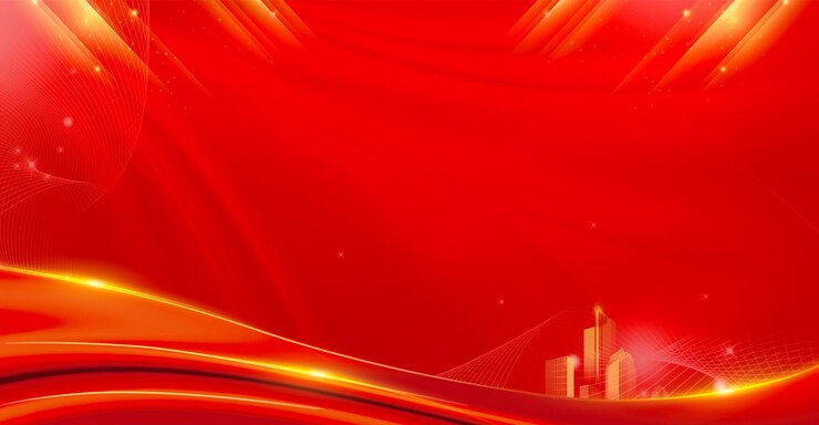 PSD luxury conference red background with a city in the background
