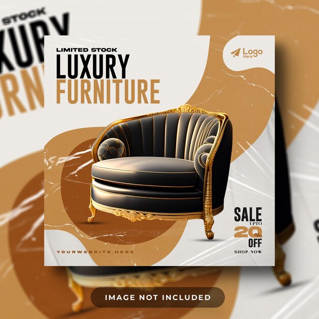 Luxury exclusive möbelverkauf social-media-post und web-banner-vorlage