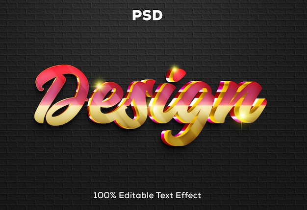 Luxury Glossy 3D Editable Text Effect Design