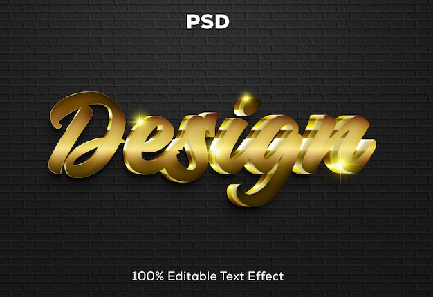 Luxury Glossy 3D Editable Text Effect Design
