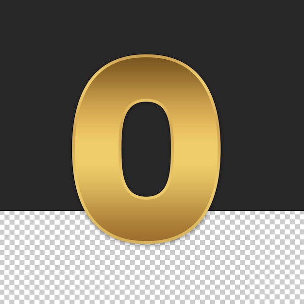 Luxury Gold-Nummer 0 Icon-Vorlage transparentes Dateiformat PSD 0 Gold-Nummer-Vorlage