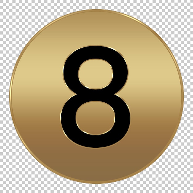 Luxury Gold Nummer 6 Icon mit Kreis Vorlage transparentes Dateiformat PSD 6 Gold Nummer Vorlage