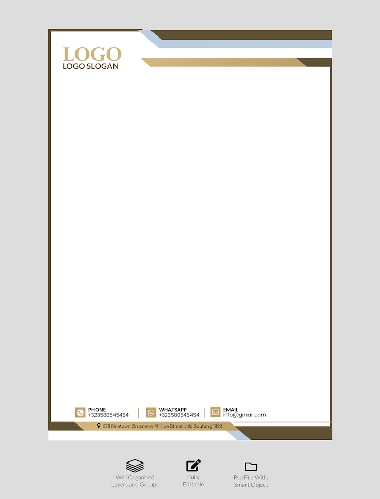 PSD luxury golden kreativer geschäftsbriefkopf vorlage design