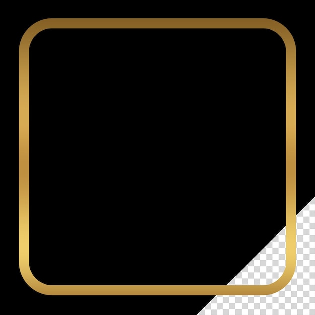 Luxury golden square frame line design transparent psd shape square gold design template