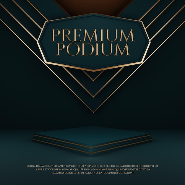 PSD luxury premium podium mit gold geometrischem element