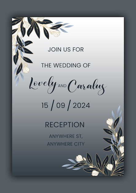luxury wedding card invitation design template