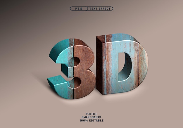 Luxury Wood Efectos de texto 3D realistas