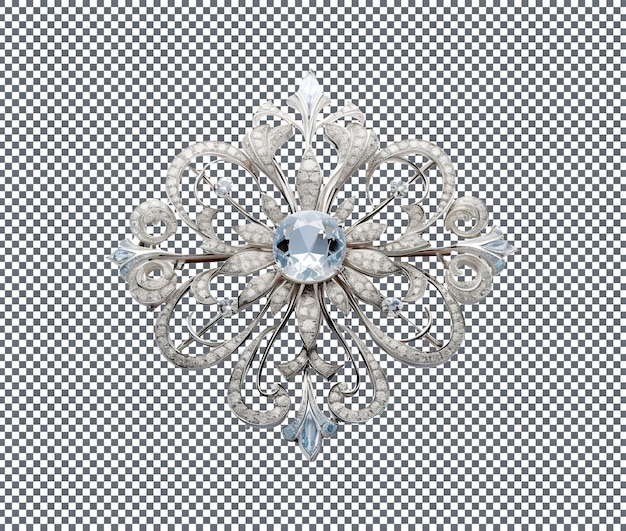 Luxus-Diamant-Brosche, isoliert auf durchsichtigem Hintergrund