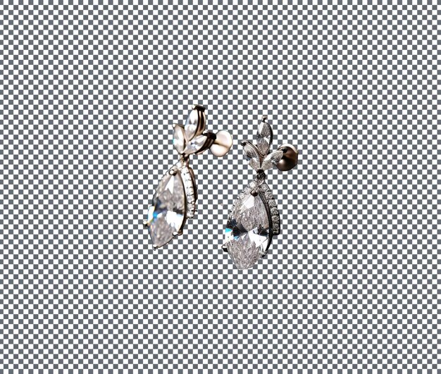 Luxus-Diamantenohrrringe Schmuck isolierte auf durchsichtigem Hintergrund