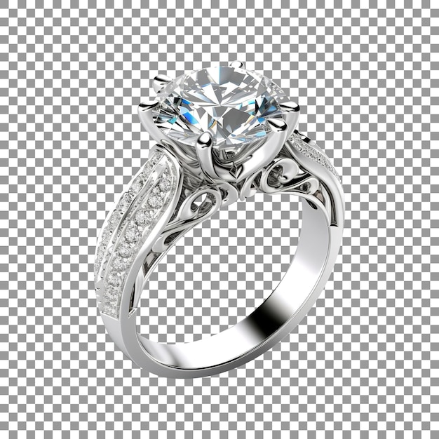 Luxus-Diamantenring auf durchsichtigem Hintergrund