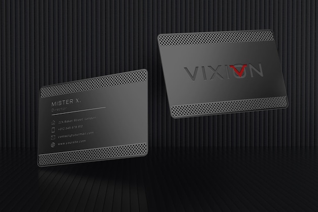 Luxus elegantes, modernes, dunkles visitenkarten-logo-mockup