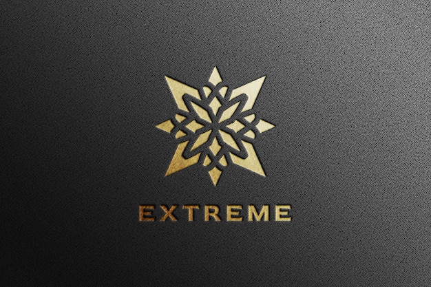 PSD luxus gold geprägt logo mockup