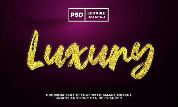 PSD luxus gold glitter gold editierbarer texteffekt premium psd