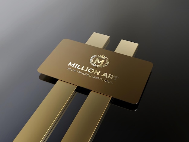 Luxus-gold-logo-design auf metall-visitenkarte