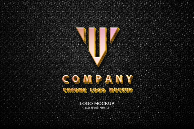 Luxus-gold-logo-mockup auf leder