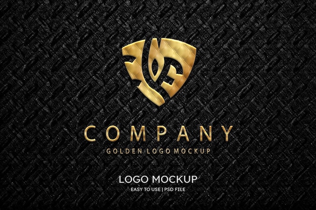 Luxus-gold-logo-mockup mit 3d-logo