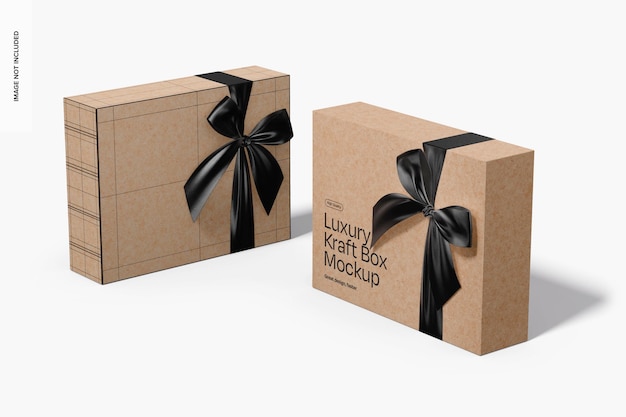 PSD luxus-kraft-boxen-mockup im stehen