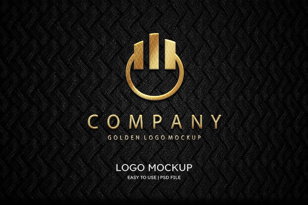 Luxus-logo-gold-mockup-wand texturiert