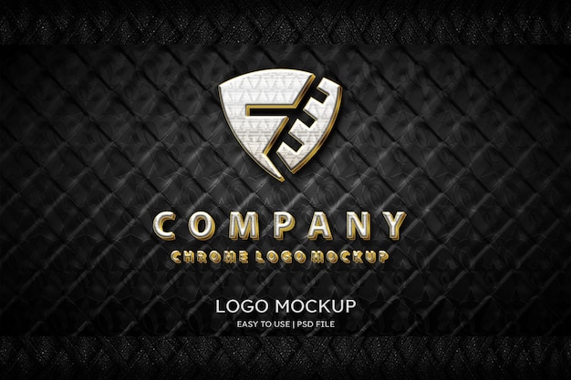 Luxus-logo-mockup chrom