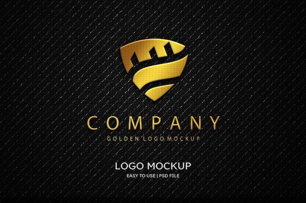 Luxus-logo-mockup golden metallisch