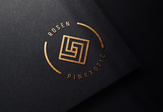 Luxus-Logo-Modell auf schwarzem Papier