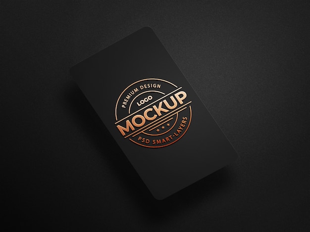 Luxus-logo-modell auf schwarzer visitenkarte