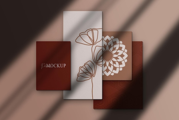 Luxus Nahaufnahme Papier Draufsicht Mockup