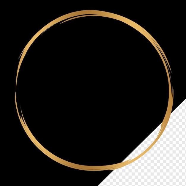Luxus-Pinselstreichrahmen Kreisdesignelement Gold Grundform Kreisrahmen Pinselstreich golden