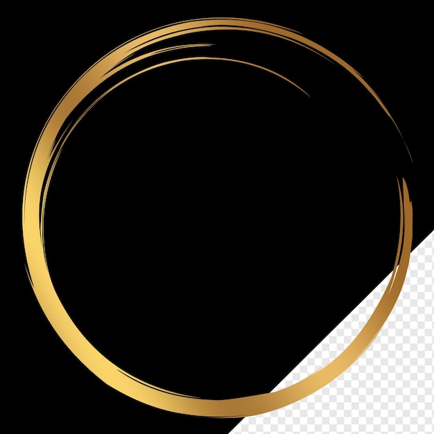 Luxus-Pinselstreichrahmen Kreisdesignelement Gold Grundform Kreisrahmen Pinselstreich golden