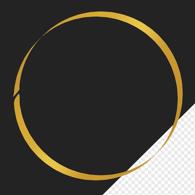Luxus-Pinselstreichrahmen Kreisdesignelement Gold Grundform Kreisrahmen Pinselstreich golden