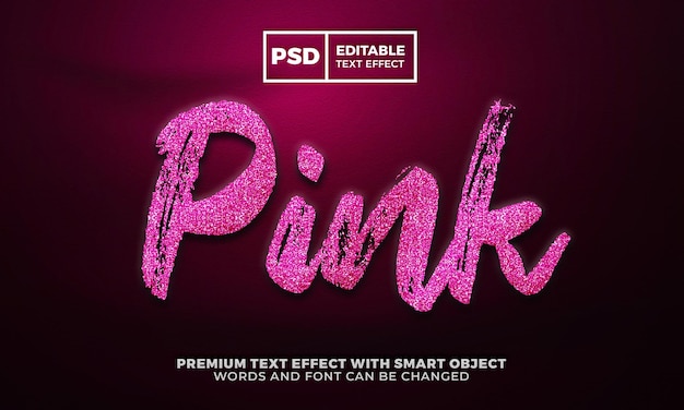 PSD luxus rosa glitter gold editierbarer texteffekt premium psd