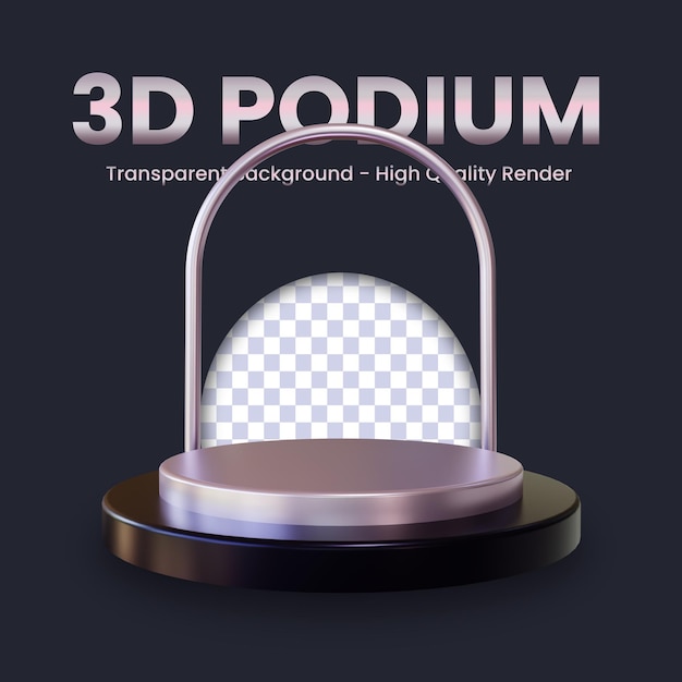 Luxus-Schwarz-Silber-Podium 3D-Render