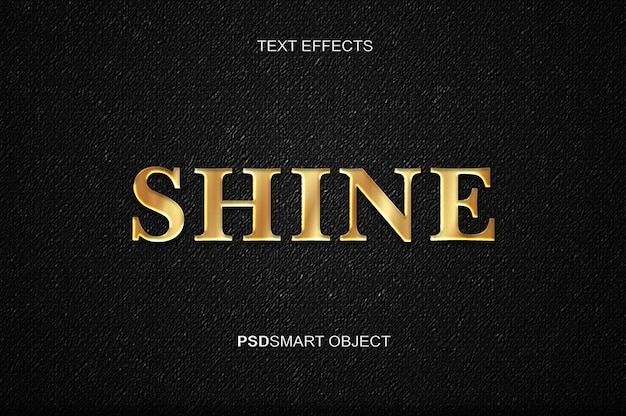 PSD luxus shine gold text stil mockup