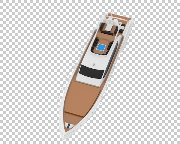 Luxus-Superyacht auf transparentem Hintergrund 3D-Rendering-Illustration