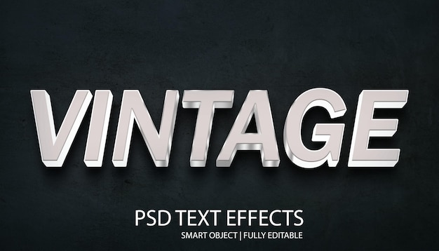 Luxus-Vintage-bearbeitbare Texteffekte PSD