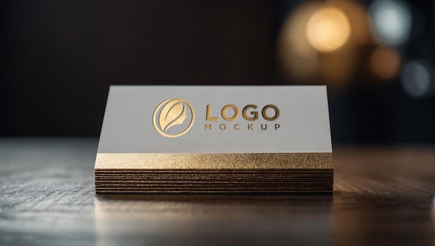 PSD luxus-visitenkarten-letterdruck mit goldfolie-logo-mockup