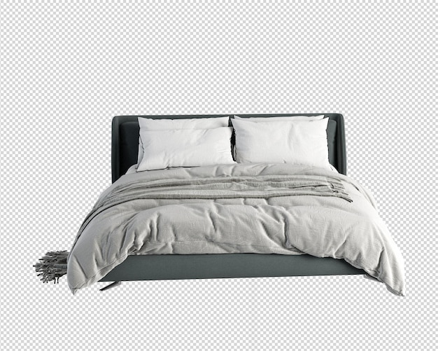 Luxusbett in 3D-Rendering isoliert