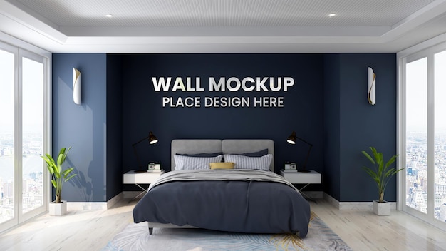 Luxushotel schlafzimmer wand logo modell