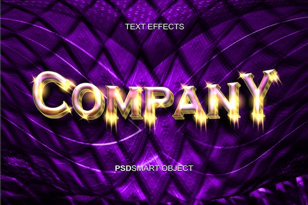 Luxusunternehmen Gold 3D-Textstil-Mockup
