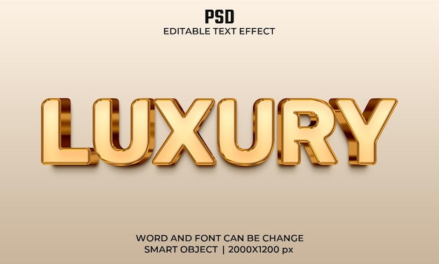 Luxyry 3d bearbeitbarer texteffekt premium psd mit hintergrund