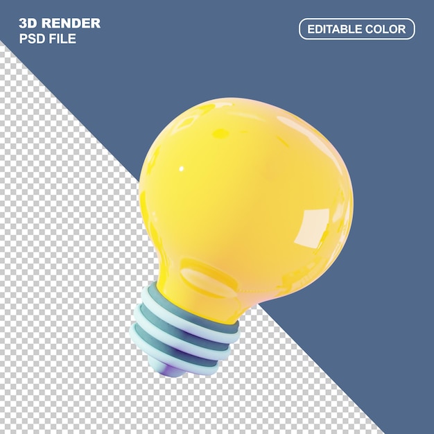 PSD luz amarela com renderização 3d de qualidade