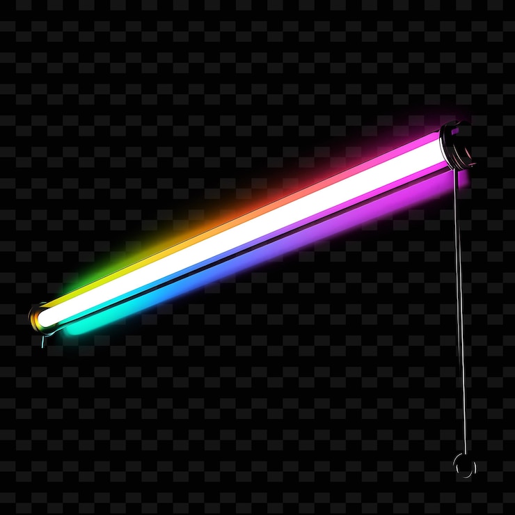PSD una luz de arco iris está brillando sobre un fondo negro con una luz de color arcoíris