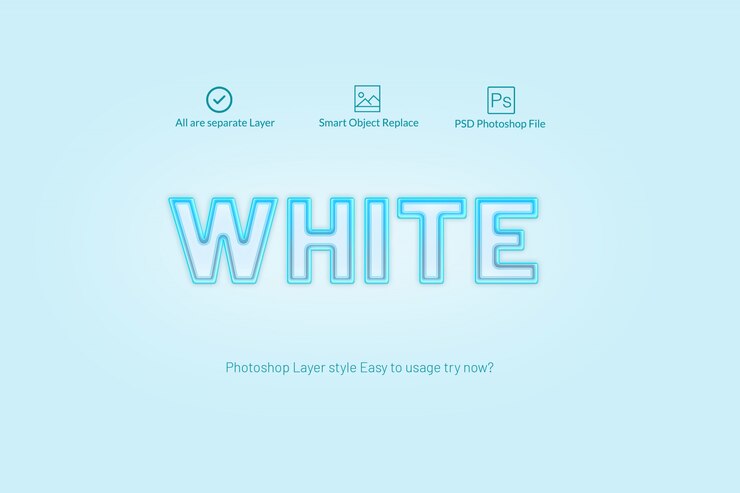 PSD luz azul estilo photoshop layer