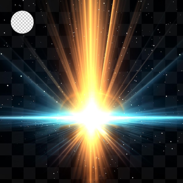 Una luz azul y naranja un fondo transparente.