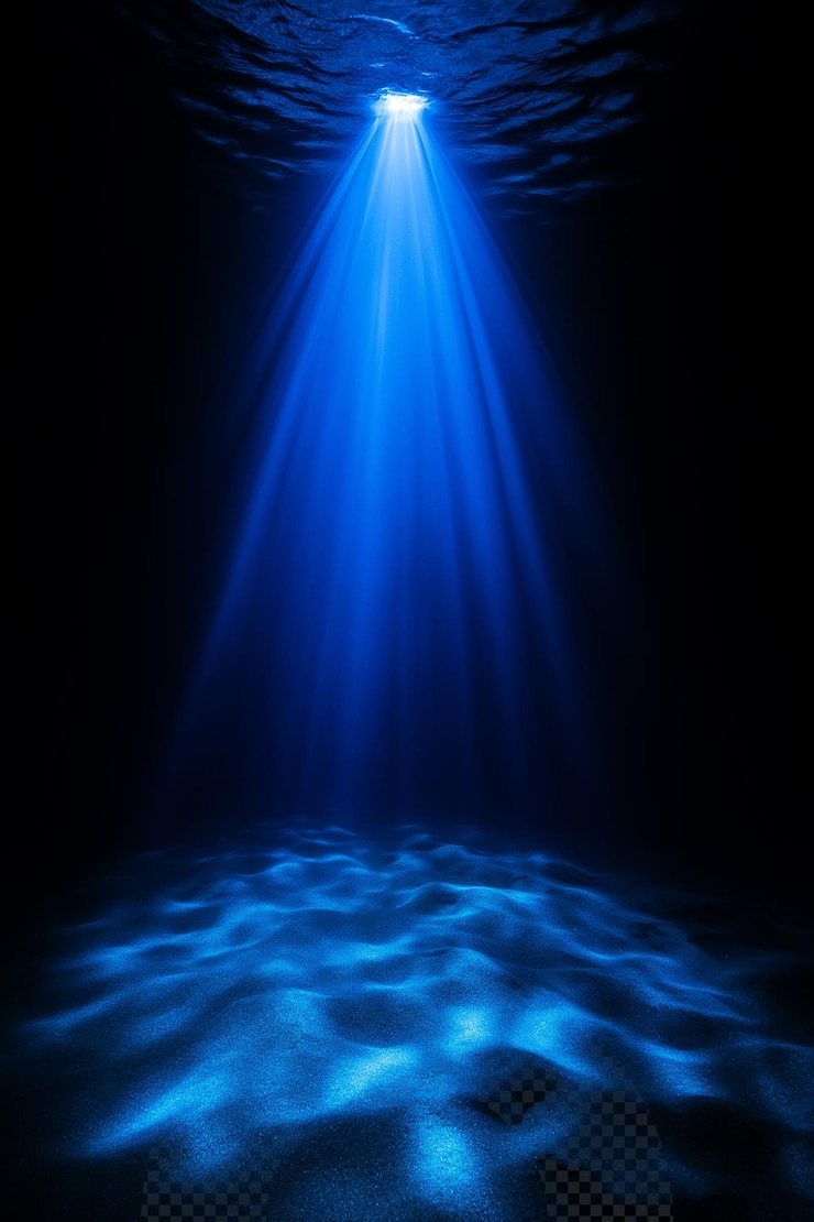 PSD una luz azul que se enciende en la oscuridad