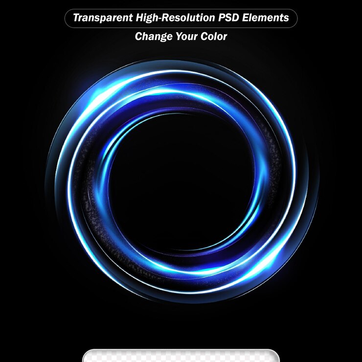 PSD luz azul redonda retorcida adecuada para la publicidad de productos